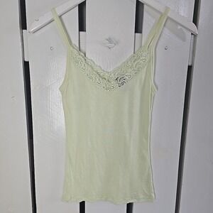 Y2K GAP Tank Top Womens Lace Cami Top Small Green Fairy